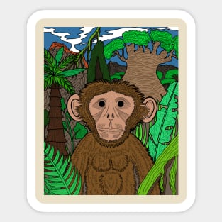 A Monkey In The Wild! Sticker